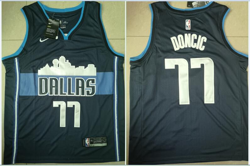 Men Dallas Mavericks #77 Doncic Blue Game Nike NBA Jerseys